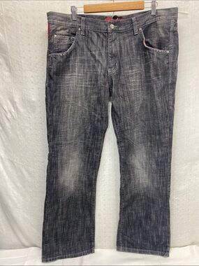 Signum Classic Straight Men’s Jeans In A Dark Wash 40x32 Red Accents